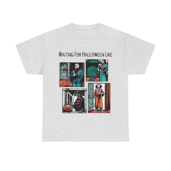 Waiting For Halloween Shirt Woman's Retro Horror Halloween Spooky Season Top - Picture 4 of 5